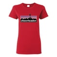 thumbnail image 1 of Wild Bobby Cheerleader Silhouette Girl Sports Women Graphic Tee, Red, Small, 1 of 5