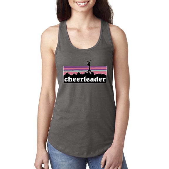 Wild Bobby Cheerleader Silhouette Girl Sports Women Racerback Tank Top, Dark Grey, X-Large