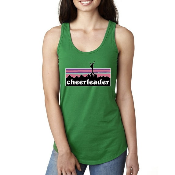 Wild Bobby Cheerleader Silhouette Girl Sports Women Racerback Tank Top, Kelly, Small