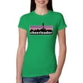 thumbnail image 1 of Wild Bobby Cheerleader Silhouette Girl Sports Women Slim Fit Junior Tee, Kelly, Small, 1 of 5