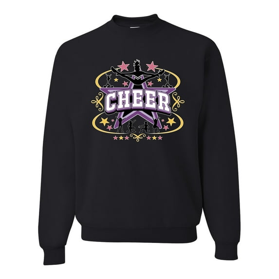 Wild Bobby Cheerleading All Stars Girl Sports Unisex Crewneck Graphic Sweatshirt, Black, Medium