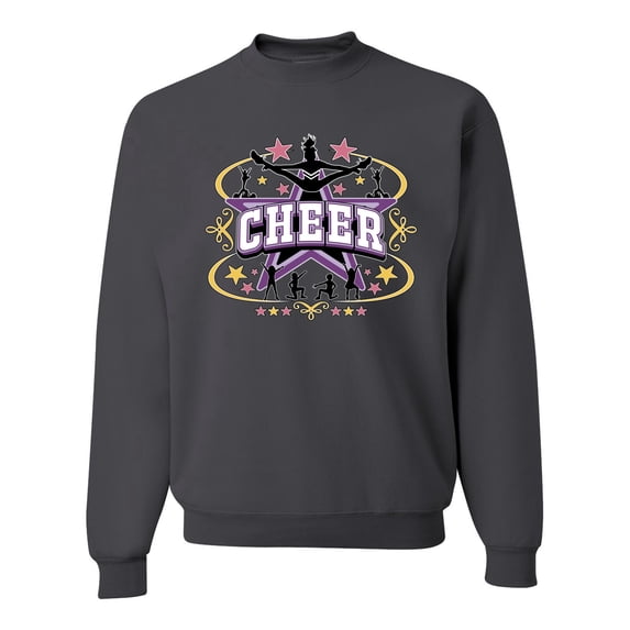Wild Bobby Cheerleading All Stars Girl Sports Unisex Crewneck Graphic Sweatshirt, Charcoal, Medium