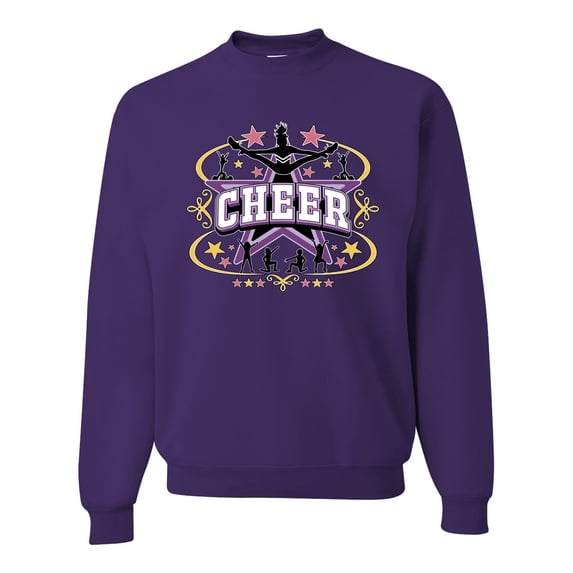 Wild Bobby Cheerleading All Stars Girl Sports Unisex Crewneck Graphic Sweatshirt, Purple, XX-Large