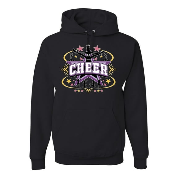 Wild Bobby Cheerleading All Stars Girl Sports Unisex Graphic Hoodie Sweatshirt, Black, Small