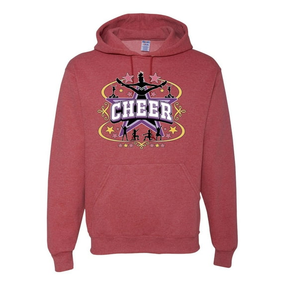 Wild Bobby Cheerleading All Stars Girl Sports Unisex Graphic Hoodie Sweatshirt, Vintage Heather Red, XX-Large