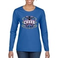 thumbnail image 1 of Wild Bobby Cheerleading All Stars Girl Sports Women Graphic Long Sleeve Tee, Royal, X-Large, 1 of 5