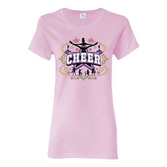 Wild Bobby Cheerleading All Stars Girl Sports Women Graphic Tee, Light Pink, Small