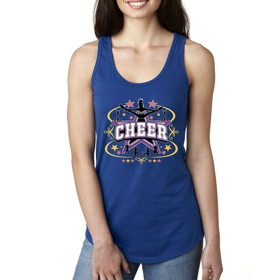 Wild Bobby Cheerleading All Stars Girl Sports Women Racerback Tank Top, Royal, Small