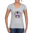 thumbnail image 1 of Wild Bobby Cheerleading All Stars Girl Sports Women Standard V-Neck Tee, Heather Grey, X-Large, 1 of 5