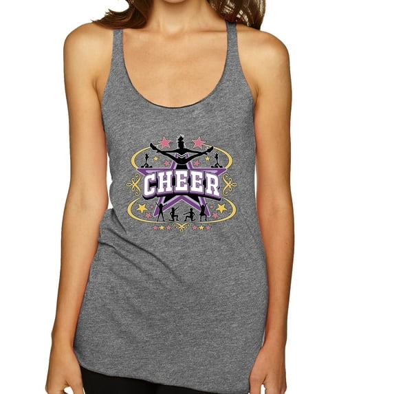 Wild Bobby Cheerleading All Stars Girl Sports Women Tri-Blend Racerback Tank Top, Premium Heather, Large