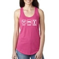 thumbnail image 1 of Wild Bobby, Cheerleading Eat Sleep Cheer Girl Sports Ladies Racerback Tank Top, Raspberry, Large, 1 of 3