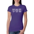 thumbnail image 1 of Cheerleading Eat Sleep Cheer Girl Sports Womens Slim Fit Junior Tee, Purple Rush, X-Large, 1 of 3