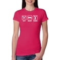 thumbnail image 1 of Wild Bobby, Cheerleading Eat Sleep Cheer Girl Sports Womens Slim Fit Junior Tee, Raspberry, Medium, 1 of 3