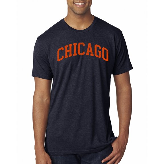 Wild Bobby Chicago CHI American Football Cities | Classic Varsity College Style Fantasy Fan, Trendy Team Streetwear Sports Mens Premium Tri Blend T-Shirt