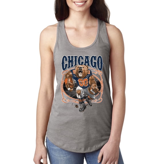 Wild Bobby, Chicago Fan | CHI Fantasy Football ,Sports, Ladies Racerback Tank Top, Heather Grey, Small