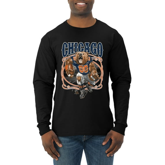 Wild Bobby, Chicago Fan | CHI Fantasy Football ,Sports, Men Long Sleeve Shirt, Black, XX-Large