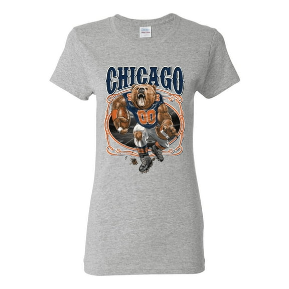Wild Bobby, Chicago Fan | CHI Fantasy Football ,Sports, Women Graphic Tee, Heather Grey, Large