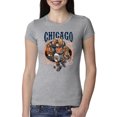 thumbnail image 1 of Wild Bobby, Chicago Fan | CHI Fantasy Football ,Sports, Women Slim Fit Junior Tee, Heather Grey, Medium, 1 of 4