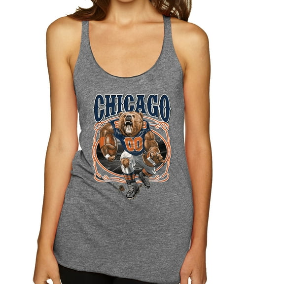 Wild Bobby, Chicago Fan | CHI Fantasy Football ,Sports, Women Tri-Blend Racerback Tank Top, Premium Heather, Small