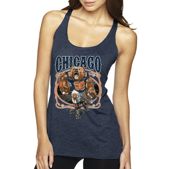Wild Bobby, Chicago Fan | CHI Fantasy Football ,Sports, Women Tri-Blend Racerback Tank Top, Vintage Navy, Large