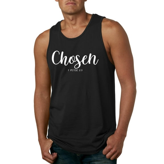 Wild Bobby Chosen 1 Peter 2:9 Inspirational/Christian Men Graphic Tank Top, Black, Small