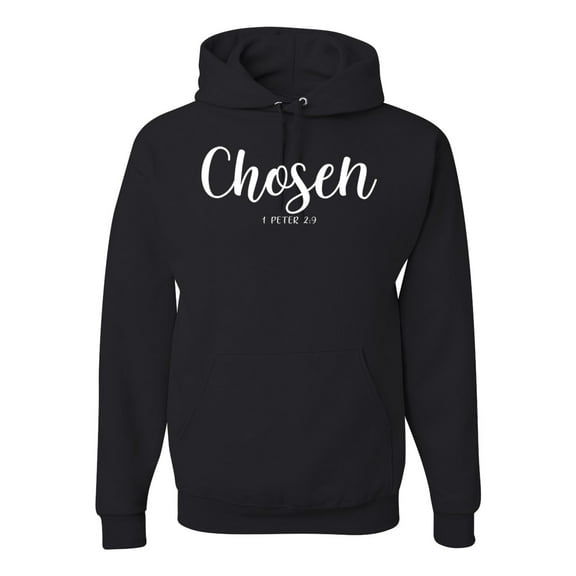 Wild Bobby Chosen 1 Peter 2:9 Inspirational/Christian Unisex Graphic Hoodie Sweatshirt, Black, Small