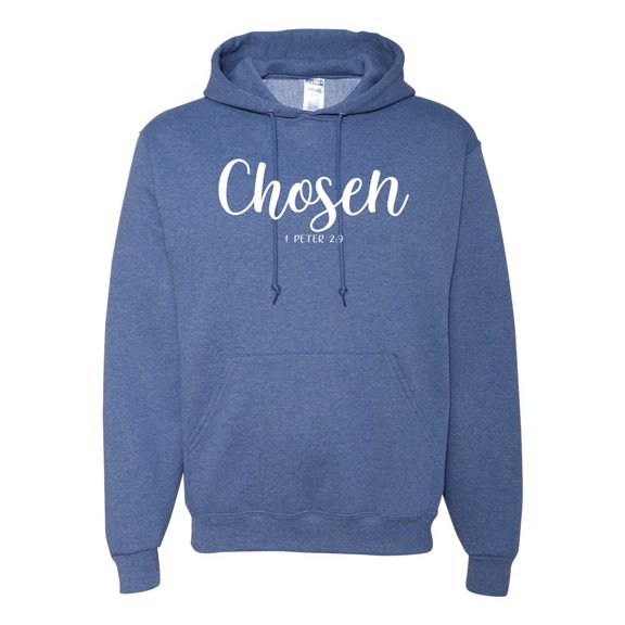 Wild Bobby Chosen 1 Peter 2:9 Inspirational/Christian Unisex Graphic Hoodie Sweatshirt, Vintage Heather Blue, Medium