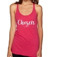 thumbnail image 1 of Wild Bobby Chosen 1 Peter 2:9 Inspirational/Christian Women Tri-Blend Racerback Tank Top, Shocking Pink, Large, 1 of 5