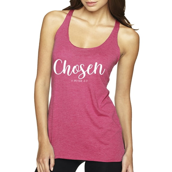 Wild Bobby Chosen 1 Peter 2:9 Inspirational/Christian Women Tri-Blend Racerback Tank Top, Vintage Pink, Medium
