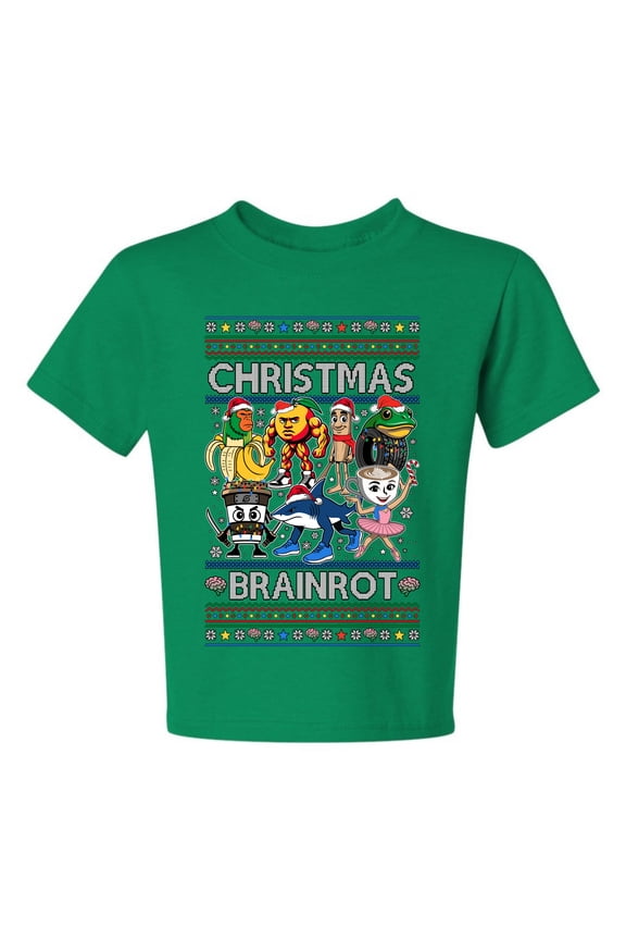 Christmas Brainrot Christmas Sweater | Holiday Unisex Boys Girls Graphic Youth T-Shirt