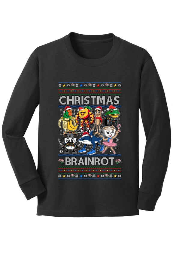 Christmas Brainrot Christmas Sweater | Holiday Youth Longsleeve Shirt