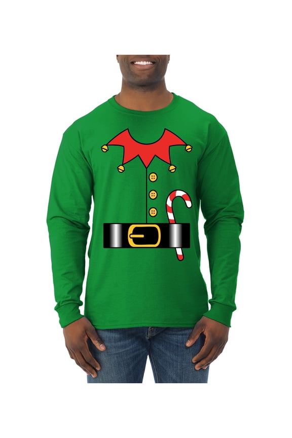 Christmas Elf Suit Christmas Sweater | Holiday Men Long Sleeve Shirt