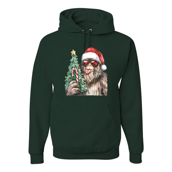 Wild Bobby Christmas Sasquatch, Big Foot, Funny Candy Cane Christmas Design Sweater | Holiday Unisex Hoodie Sweatshirt