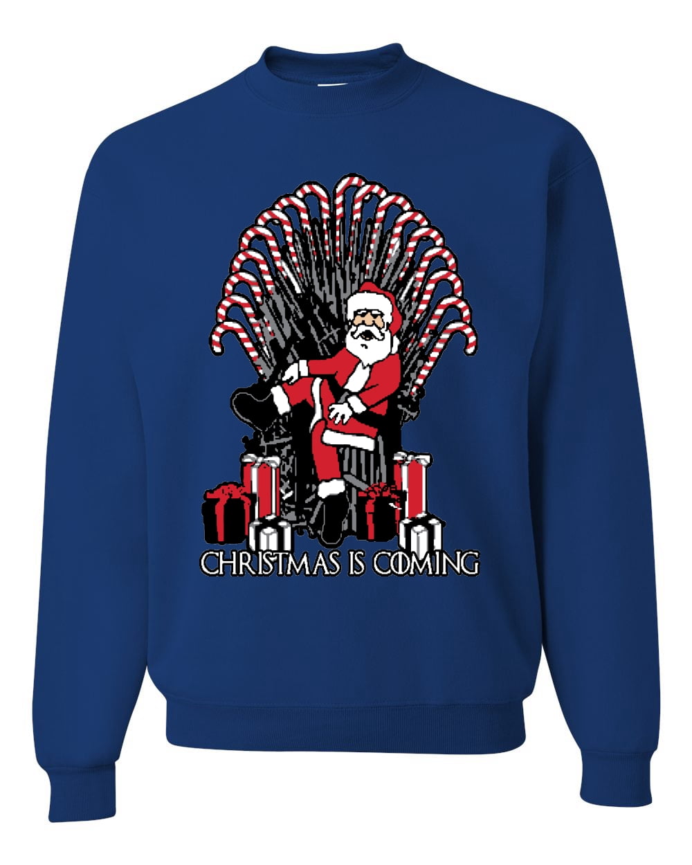 Christmas Is Coming Funny Candy Cane Throne Santa Claus T-Shirt Christmas Is Coming Funny Candy Cane Throne Santa Claus T-Shirt