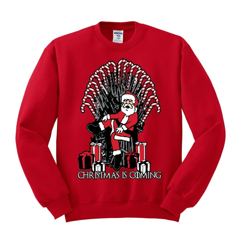 Christmas Is Coming Funny Candy Cane Throne Santa Claus T-Shirt Christmas Is Coming Funny Candy Cane Throne Santa Claus T-Shirt