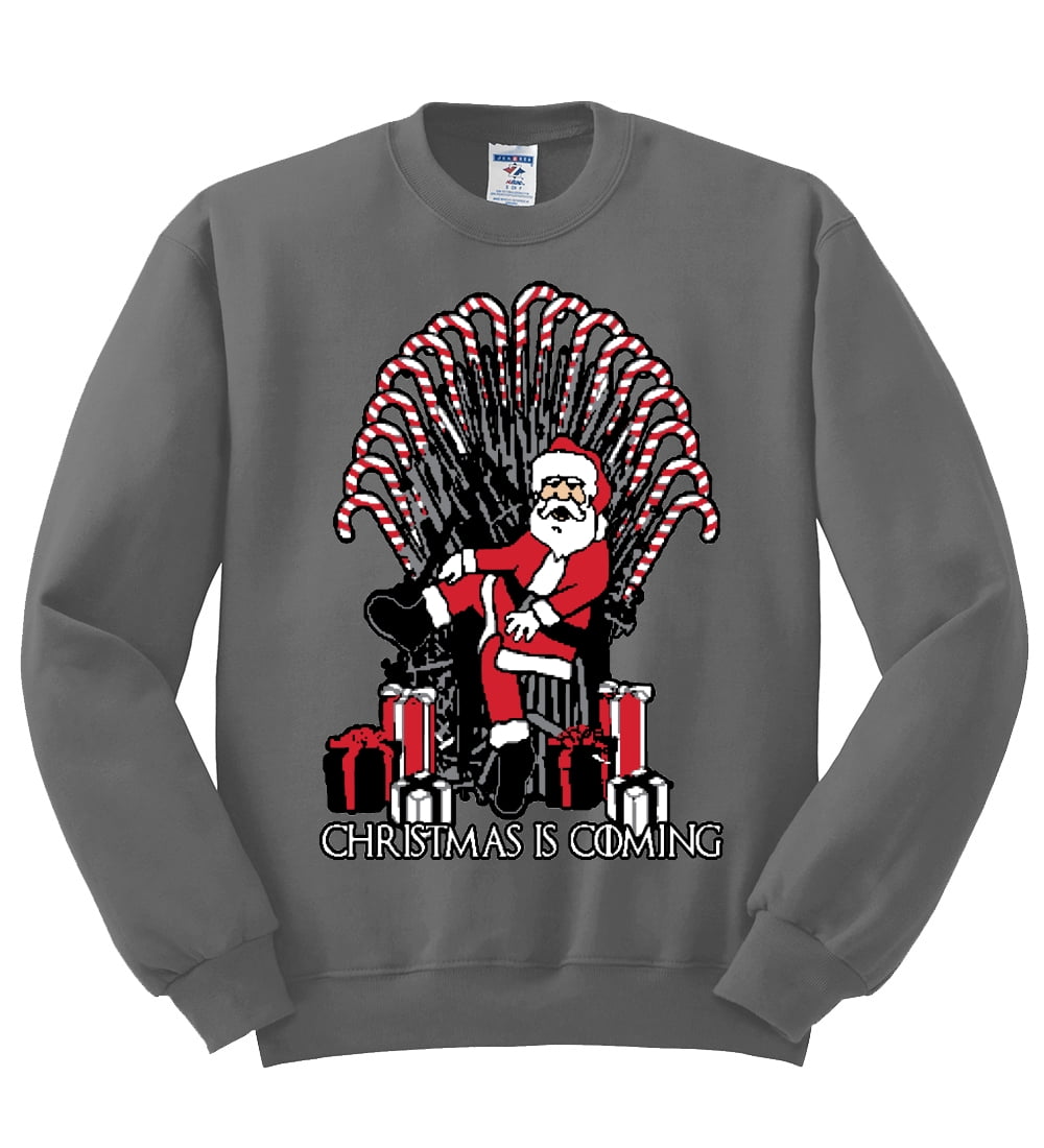 Christmas Is Coming Funny Candy Cane Throne Santa Claus T-Shirt Christmas Is Coming Funny Candy Cane Throne Santa Claus T-Shirt