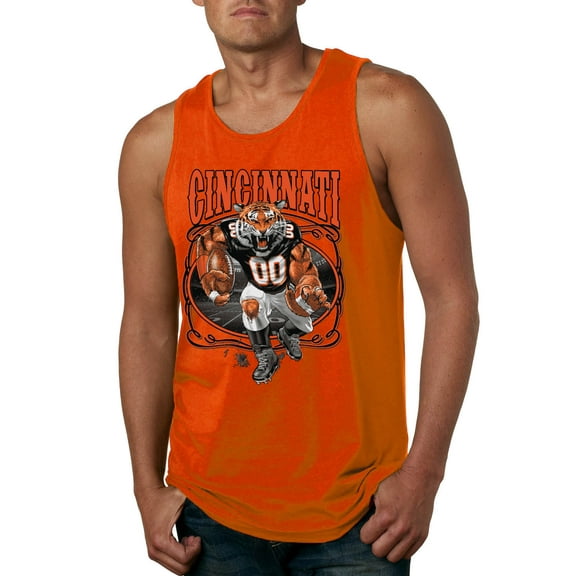 Wild Bobby Cincinnati Fan | CIN Fantasy Football Sports Men Graphic Tank Top, Orange, Medium