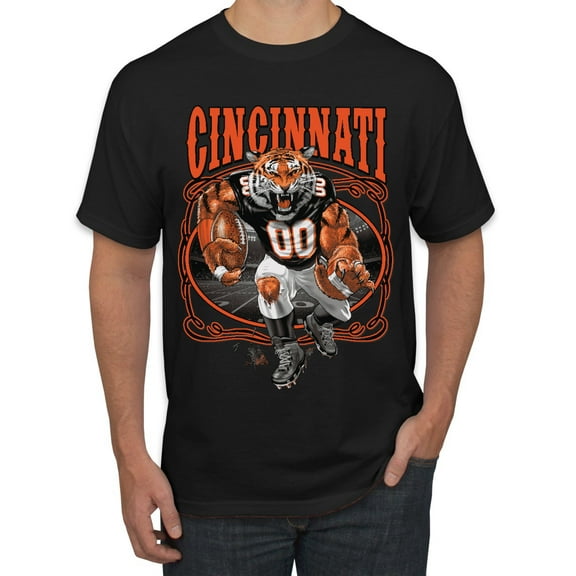 Wild Bobby Cincinnati Fan | CIN Fantasy Football Sports Men Graphic Tee, Black, Medium