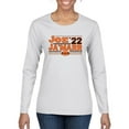 thumbnail image 1 of Wild Bobby Cincinnati Football Joe Ja'Marr 22 Sports Women Graphic Long Sleeve T-Shirt, White, Small, 1 of 5