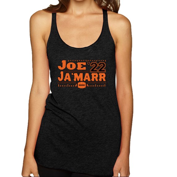 Wild Bobby Cincinnati Football Joe Ja'Marr 22 Sports Women Tri-Blend Racerback Tank Top, Vintage Black, X-Large
