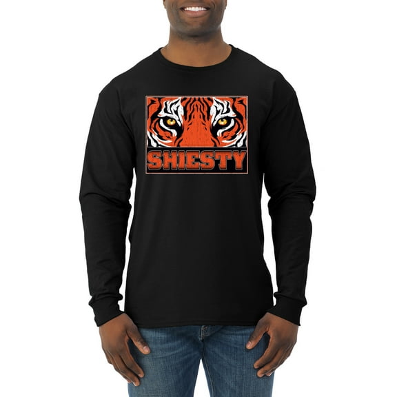 Wild Bobby Cincinnati Football Joe Sheisty Sports Men Long Sleeve Shirt, Black, Small