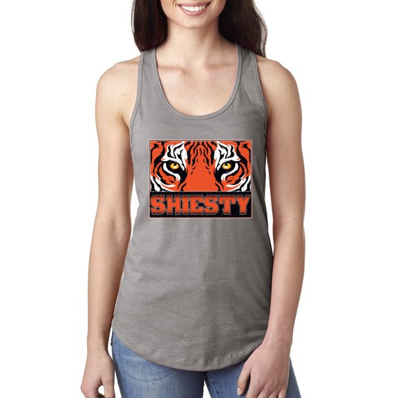 Wild Bobby Cincinnati Football Joe Sheisty Sports Women Racerback Tank Top, Heather Grey, Large