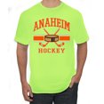 thumbnail image 1 of Wild Bobby City of Anaheim Hockey Fantasy Fan Sports Men's T-Shirt, Safety Green, X-Large, 1 of 5