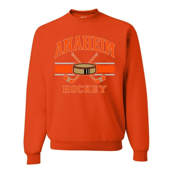 Wild Bobby City of Anaheim Hockey Fantasy Fan Sports Unisex Crewneck Sweatshirt, Orange, Medium