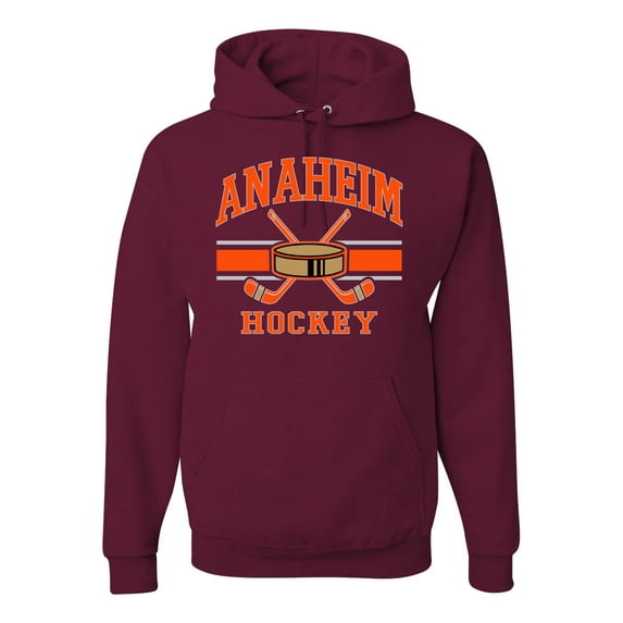 Wild Bobby City of Anaheim Hockey Fantasy Fan Sports Unisex Hoodie Sweatshirt, Maroon, X-Large