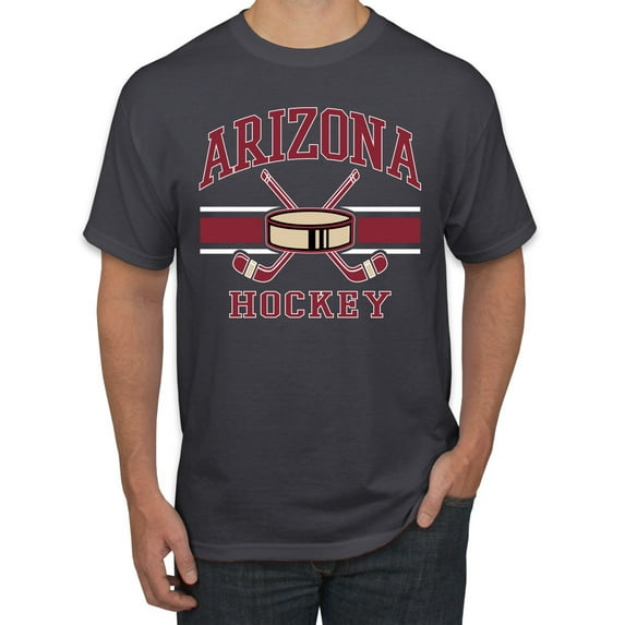 Wild Bobby City of Arizona Hockey Fantasy Fan Sports Men's T-Shirt, Charcoal, X-Large