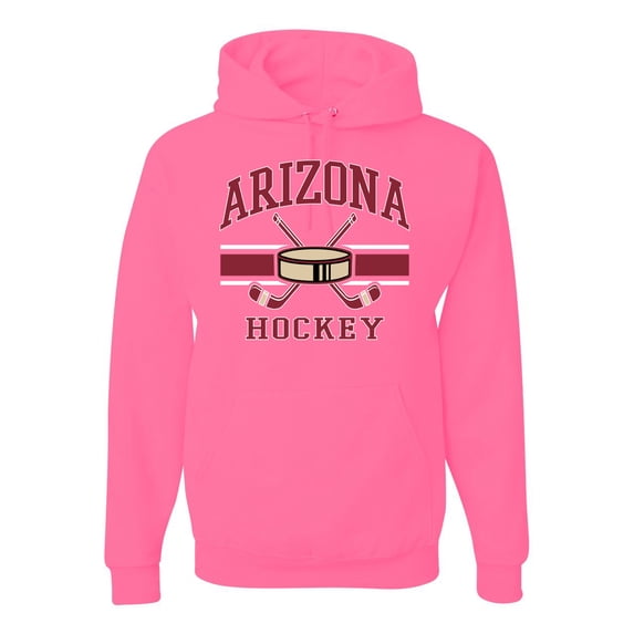 Wild Bobby City of Arizona Hockey Fantasy Fan Sports Unisex Hoodie Sweatshirt, Neon Pink, Medium