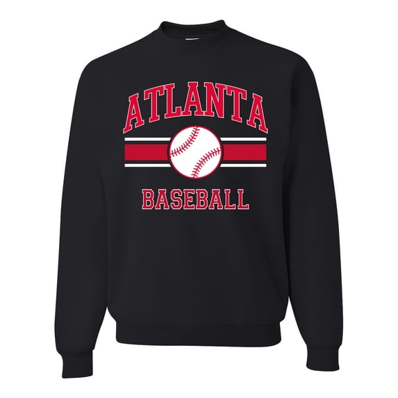 Wild Bobby City of Atlanta Baseball Fantasy Fan Sports Unisex Crewneck Sweatshirt, Black, Large