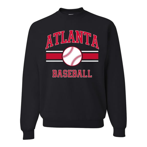 Wild Bobby City of Atlanta Baseball Fantasy Fan Sports Unisex Crewneck Sweatshirt, Black, Small