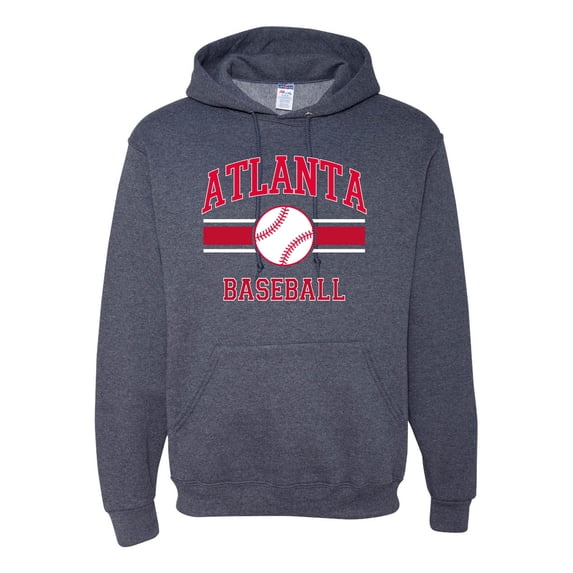 Wild Bobby City of Atlanta Baseball Fantasy Fan Sports Unisex Hoodie Sweatshirt, Vintage Heather Navy, Small